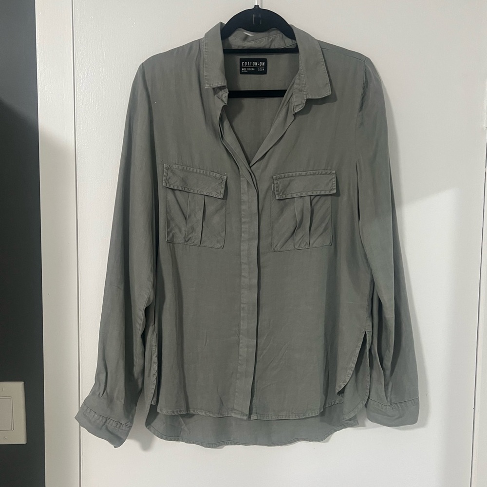 Cotton On Olive Button Down Shirt